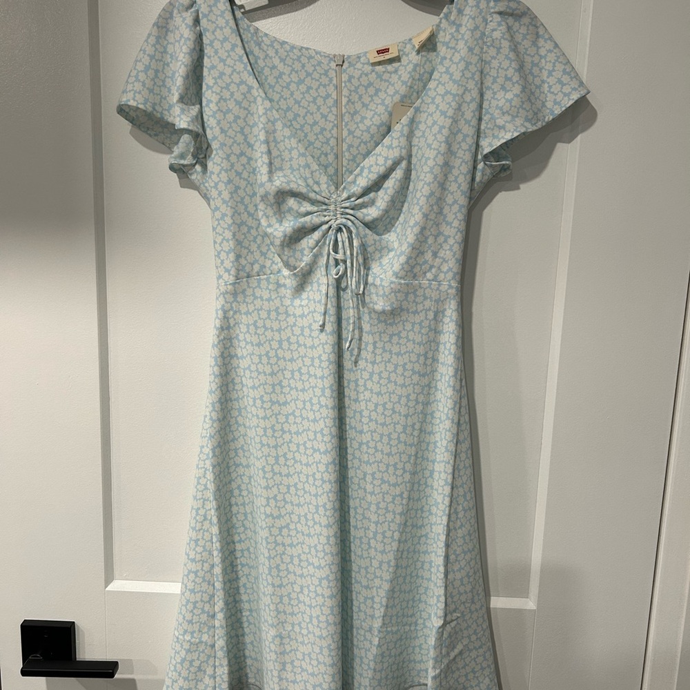 Levi's Flowers Blue Dress with Front Tie